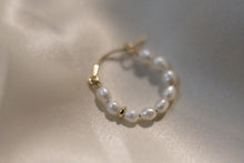 Load image into Gallery viewer, Classy Gold Pearl Hoop Earrings