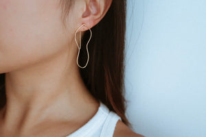 Organic Form Asymmetrical Earrings