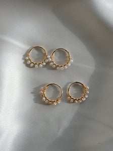 Monroe Pearl Hoops - Thin