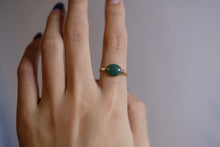 Load image into Gallery viewer, Gold Ring with Moss Agate Stone