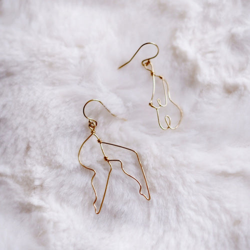 Gold Figure Form Body & Legs Earrings | FREEDOM Collection