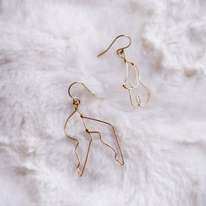 Gold Figure Form Body & Legs Earrings | FREEDOM Collection