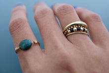 Load image into Gallery viewer, Gold Ring with Moss Agate Stone