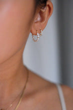 Load image into Gallery viewer, Mini Gold Pearl Hoop Earrings