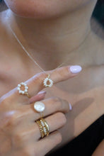 Load image into Gallery viewer, Mini Gold Pearl Stackable Ring