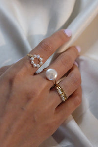 Gold Circle of Pearls Ring