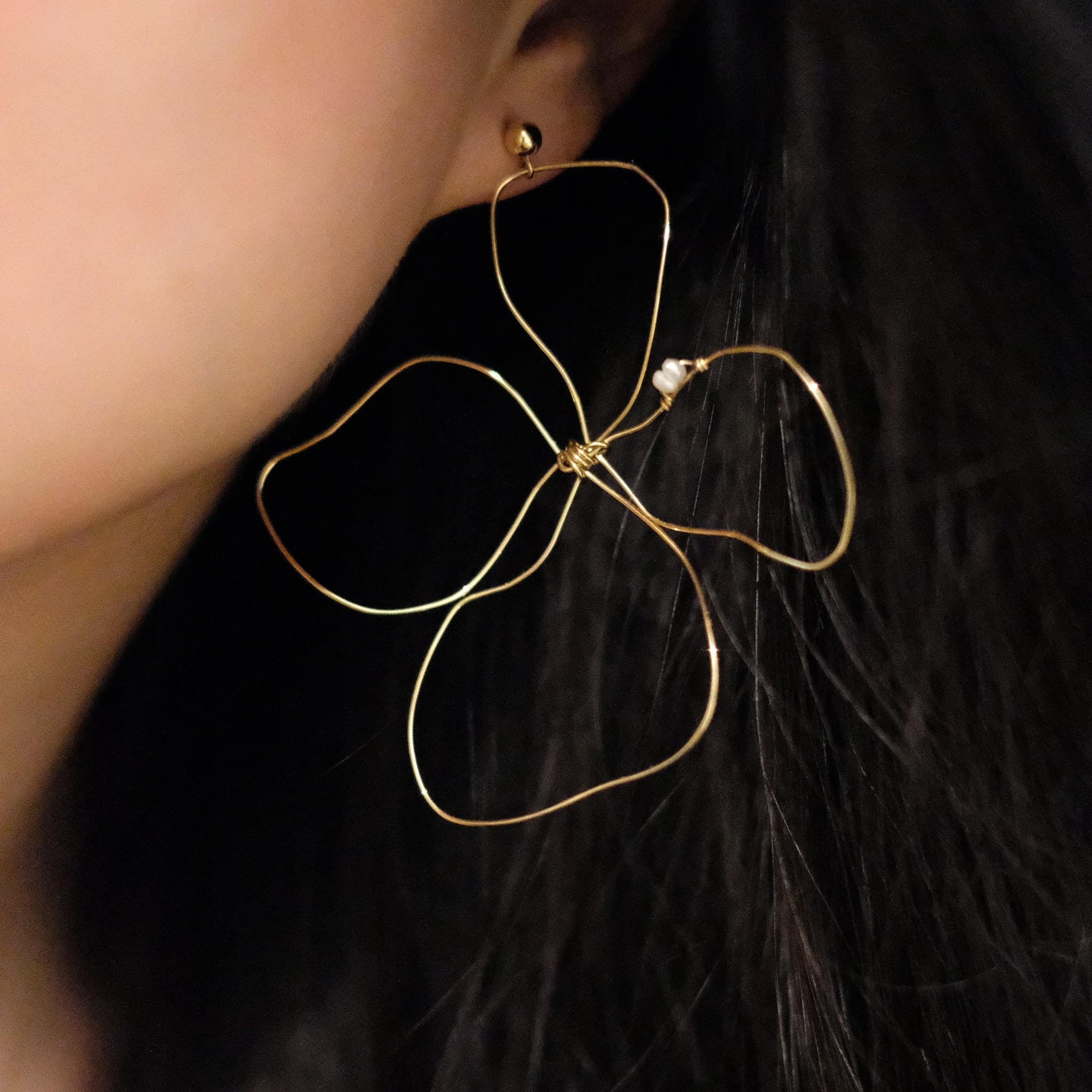 Gold Blooming Floral Earrings – Maze Handmade
