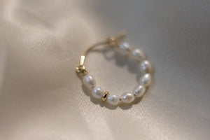 Classy Gold Pearl Hoop Earrings