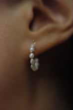 Load image into Gallery viewer, Classy Gold Pearl Hoop Earrings