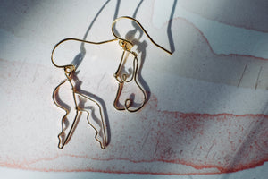 Gold Figure Form Body & Legs Earrings | FREEDOM Collection