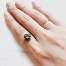 Load image into Gallery viewer, Gold Ring with Black Onyx Cube