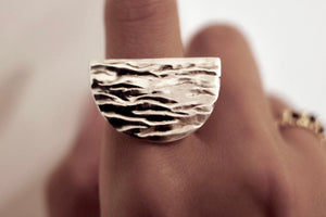 Solid Silver Waves Ring | The Melbourne Ring