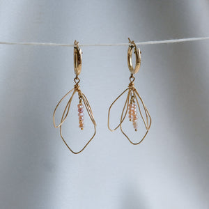 Rose Waterlily Tulip Hoop Earrings