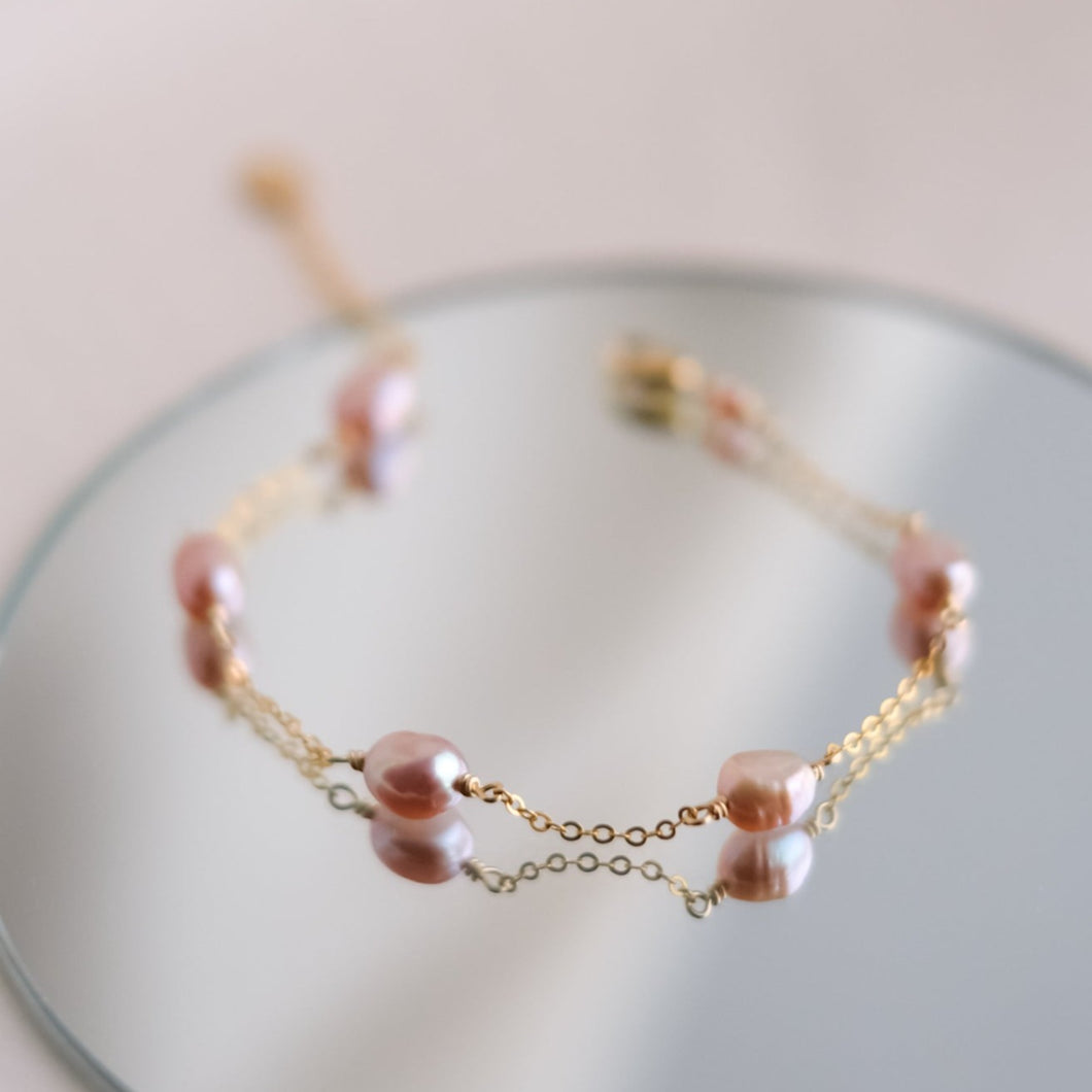 Lilac Pearl River Bracelet