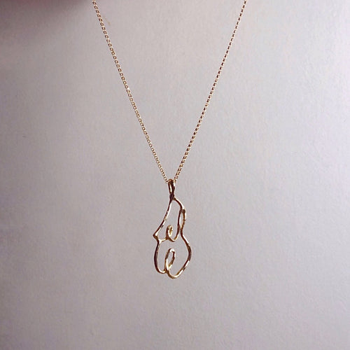 10k Solid Gold Silhouette Goddess Necklace | FREEDOM Collection