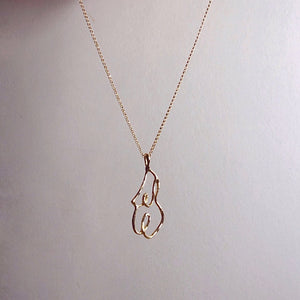 10k Solid Gold Silhouette Goddess Necklace | FREEDOM Collection